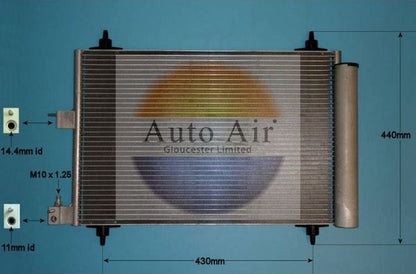 AUTO AIR 16-9748 Air Conditioning Condenser A/C Air Con For Citroen Peugeot