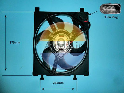 AUTO AIR 05-1385 Radiator Fan Electric Motor Centre Cooling Fits Seat Skoda VW