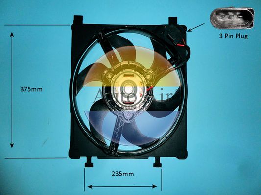 AUTO AIR 05-1385 Radiator Fan Electric Motor Centre Cooling Fits Seat Skoda VW