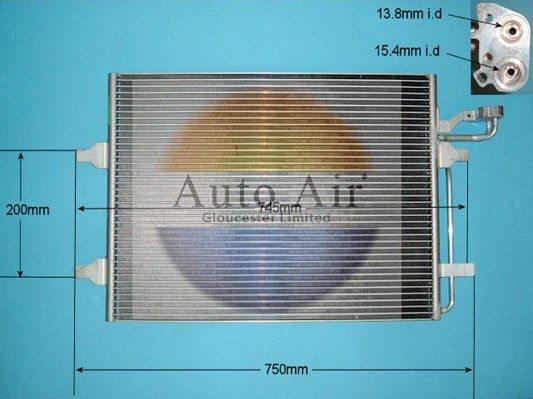 Auto Air 16-0012 A/C Condenser Air Conditioning Fits Volvo C30 C70 S40 V50