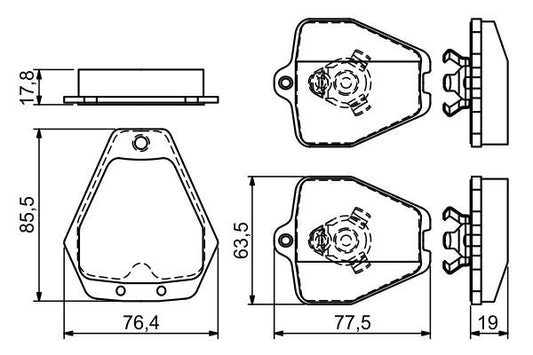 BOSCH 0986494215 Brake Pad Set For Disc Front Low-Metallic Fits Audi A4