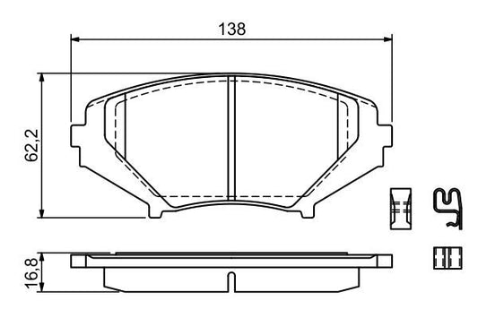 BOSCH 0986494220 Brake Pad Set For Disc Front Low-Metallic Fits Mazda RX-8