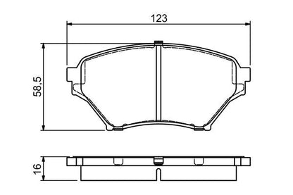 BOSCH 0986494225 Brake Pad Set For Disc Front Low-Metallic Fits Mazda MX-5