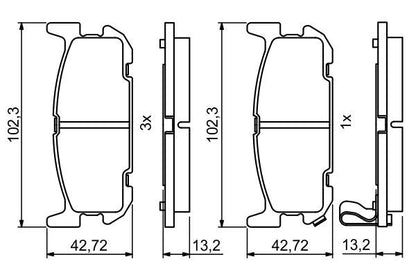 BOSCH 0986494226 Brake Pad Set For Disc Rear Low-Metallic Fits Mazda MX-5