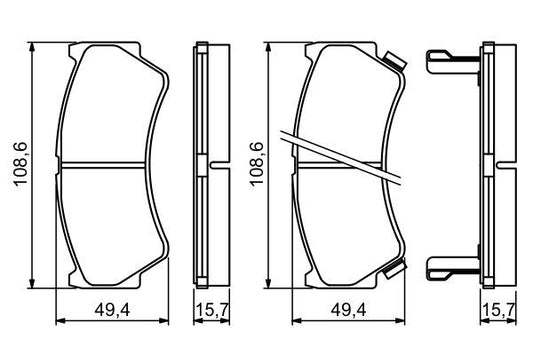 BOSCH 0986494234 Disc Brake Pad Set Front Low-Metallic Fits Suzuki Baleno