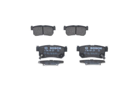 BOSCH 0986494237 Brake Pad Set For Disc Rear Low-Metallic Fits Ssangyong
