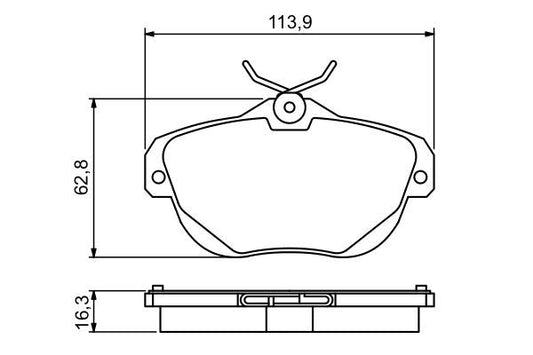 BOSCH 0986494243 Brake Pad Set For Disc Rear Low-Metallic Fits Citroën C6