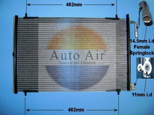 AUTO AIR 16-1249 Air Condenser A/C Air Conditioning Fits Peugeot 206 206 Van