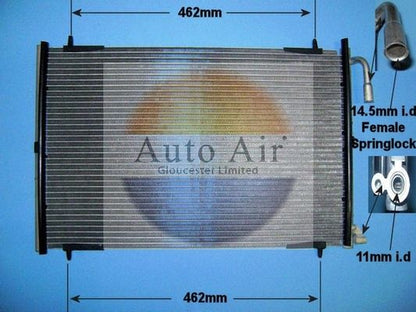 AUTO AIR 16-1249 Air Condenser A/C Air Conditioning Fits Peugeot 206 206 Van