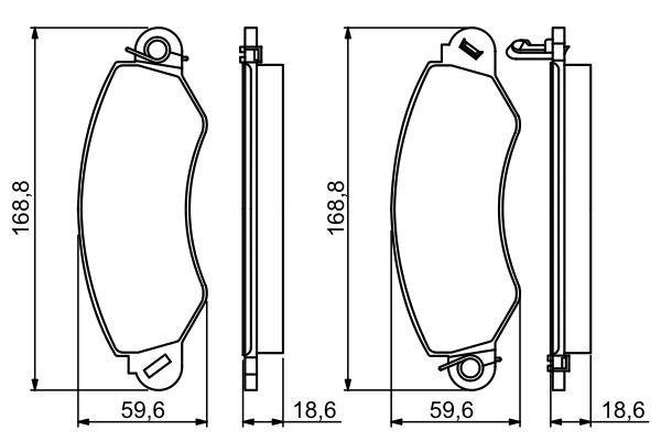 BOSCH 0986494300 Brake Pad Set For Disc Front Low-Metallic Fits LDV Maxus