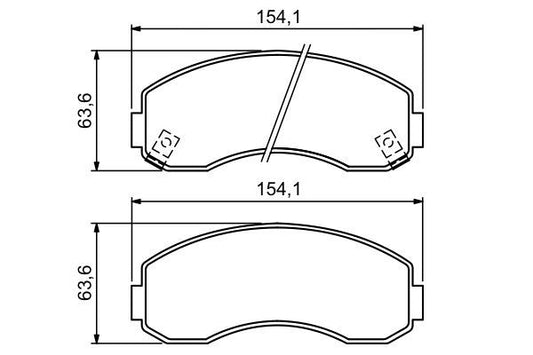 BOSCH 0986494314 Disc Brake Pad Set Front Low-Metallic Fits Kia K2500 K2700