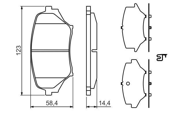 BOSCH 0986494322 Brake Pad Set For Disc Front Low-Metallic Fits Mazda MX-5