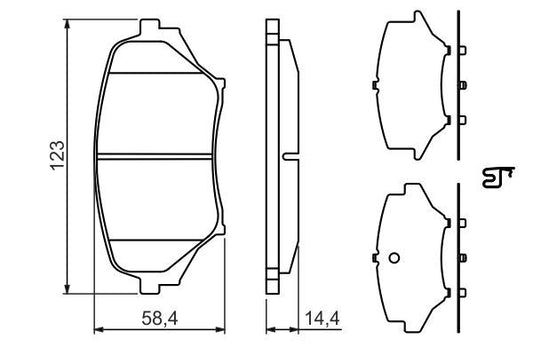 BOSCH 0986494322 Brake Pad Set For Disc Front Low-Metallic Fits Mazda MX-5