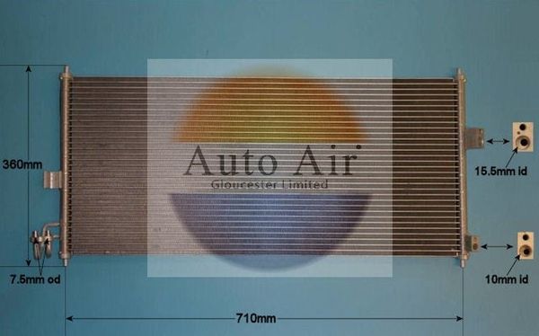 AUTO AIR 16-6204 Air Conditioning Condenser A/C Air Con Fits Nissan Almera