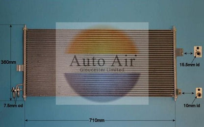 AUTO AIR 16-6204 Air Conditioning Condenser A/C Air Con Fits Nissan Almera