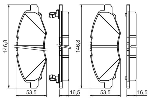 BOSCH 0986494326 Disc Brake Pad Set Front Low-Metallic Fits Toyota Hilux Vigo