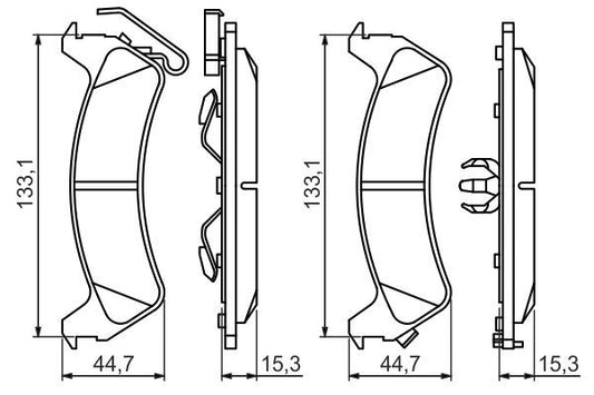 BOSCH 0986494348 Disc Brake Pad Set Rear Low-Metallic Fits Jeep Grand Cherokee