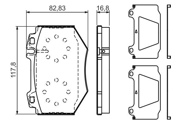 BOSCH 0986494352 Disc Brake Pad Set Front Low-Metallic For Mercedes-Benz S-Class