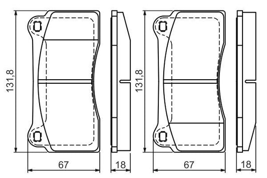 BOSCH 0986494353 Disc Brake Pad Set Front Low-Metallic Fits Jaguar XJ XK8