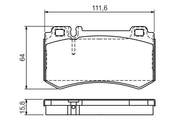 BOSCH 0986494356 Disc Brake Pad Set Rear Low-Metallic Fits Mercedes-Benz