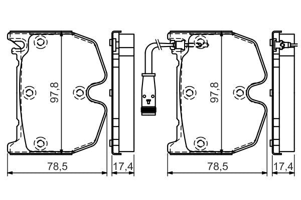 BOSCH 0986494364 Disc Brake Pad Set Front Fits Mercedes CLS E-Class S-Class SL