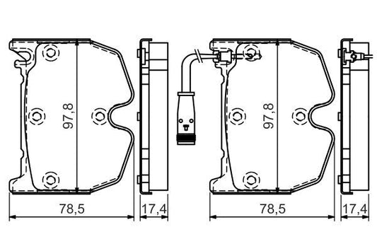 BOSCH 0986494364 Disc Brake Pad Set Front Fits Mercedes CLS E-Class S-Class SL