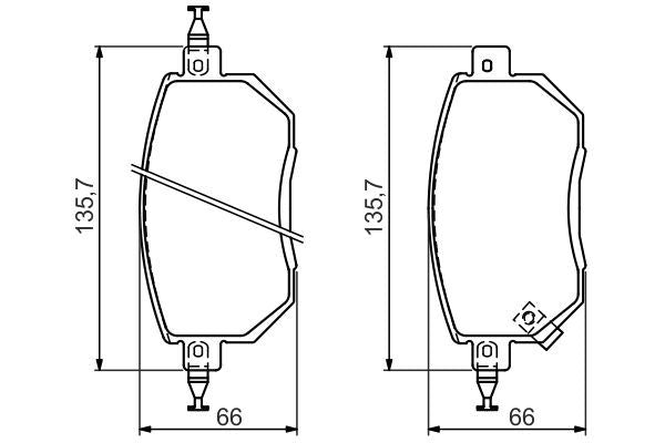 BOSCH 0986494366 Disc Brake Pad Set Front Low-Metallic Fits Nissan Murano