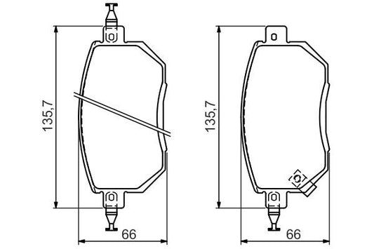 BOSCH 0986494366 Disc Brake Pad Set Front Low-Metallic Fits Nissan Murano