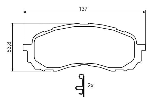 BOSCH 0986494373 Disc Brake Pad Set Front Low-Metallic Fits Subaru Impreza