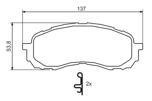 BOSCH 0986494373 Disc Brake Pad Set Front Low-Metallic Fits Subaru Impreza