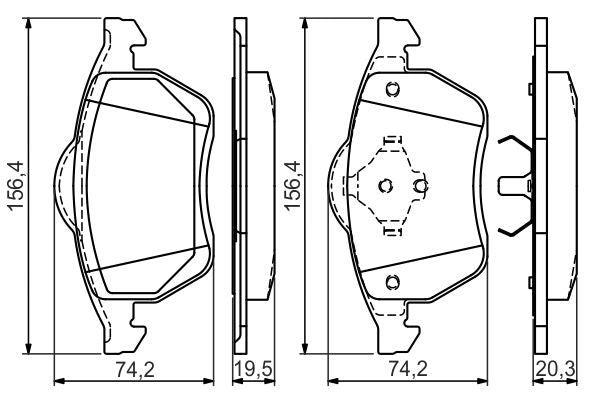 BOSCH 0986494390 Disc Brake Pad Set Front Low-Metallic Fits Ford Galaxy