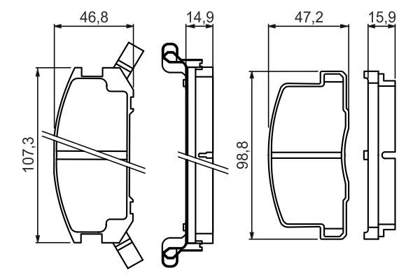 BOSCH 0986494412 Brake Pad Set For Disc Rear Low-Metallic Fits Toyota MR2