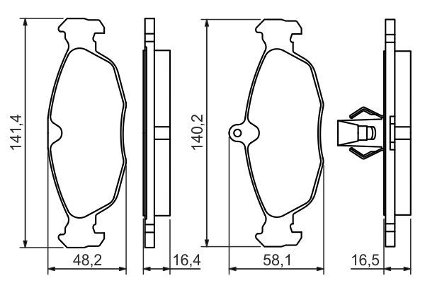 BOSCH 0986494413 Disc Brake Pad Set Rear Low-Metallic Fits Jaguar XJ XK8