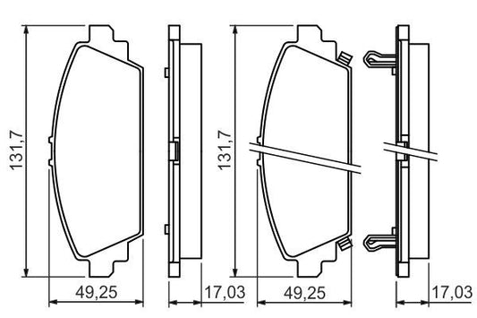 BOSCH 0986494414 Disc Brake Pad Set Front Low-Metallic Fits Honda Accord Civic