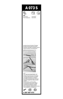 2 x BOSCH AEROTWIN A073S Flat Wiper Blades (Pair) 600/475mm Fits Alpina BMW