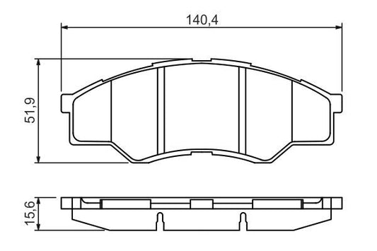 BOSCH 0986494425 Disc Brake Pad Set Front Low-Metallic Fits Toyota Hilux Vigo