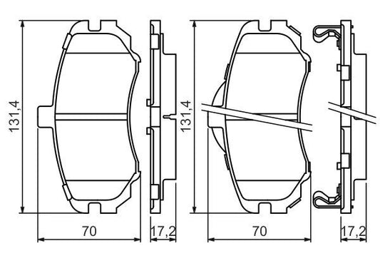 BOSCH 0986494426 Brake Pad Set Front Low-Metallic Fits Hyundai Elantra Lantra