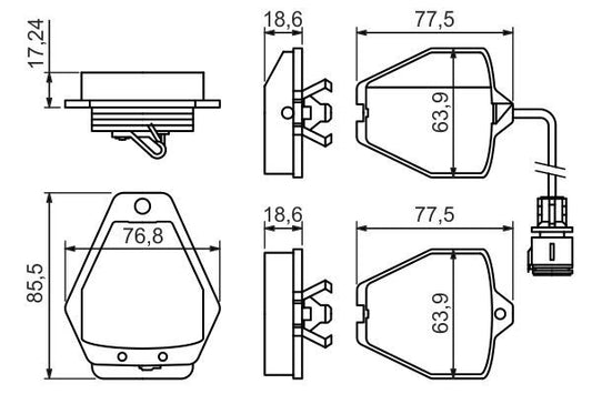 BOSCH 0986494436 Brake Pad Set For Disc Front Low-Metallic Fits Audi A8