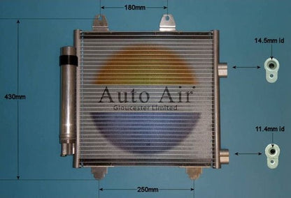 Auto Air 16-1333 A/C Condenser Air Conditioning Fits Citroen Peugeot Toyota