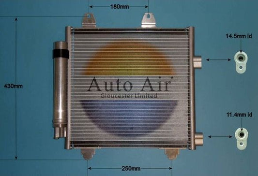 Auto Air 16-1333 A/C Condenser Air Conditioning Fits Citroen Peugeot Toyota