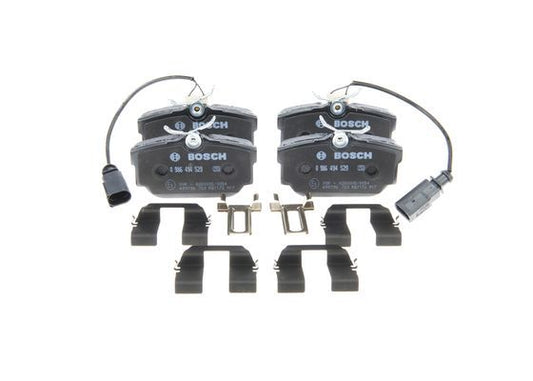 BOSCH 0986494529 Brake Pads Rear Low-Metallic W/ Anti-Squeak Plate Fits Seat VW