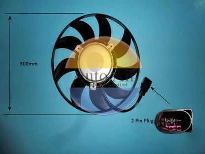 AUTO AIR 05-1384 Radiator Fan Electric Motor Driver Side For Cupra Seat Skoda VW