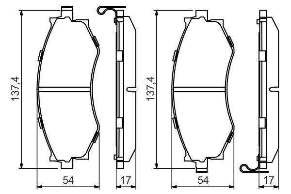 BOSCH 0986494571 Disc Brake Pad Set Front Fits Nissan 200SX Prairie Pro Primera