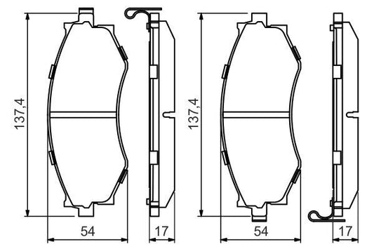 BOSCH 0986494571 Disc Brake Pad Set Front Fits Nissan 200SX Prairie Pro Primera