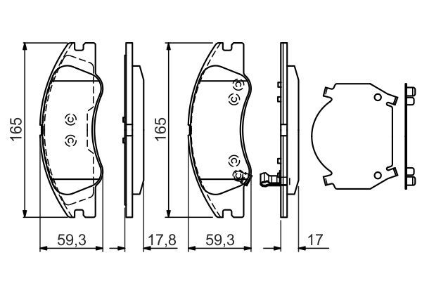 BOSCH 0986494577 Brake Pad Set For Disc Front Low-Metallic Fits Kia Cerato