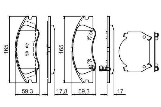 BOSCH 0986494577 Brake Pad Set For Disc Front Low-Metallic Fits Kia Cerato