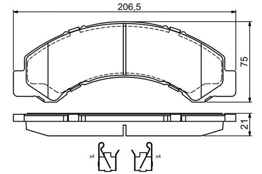 BOSCH 0986494677 Brake Pad Set For Disc Rear Low-Metallic Fits Toyota Dyna