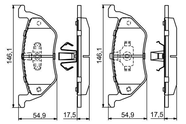 BOSCH 0986494683 Disc Brake Pad Set Rear Fits Ford Maverick Mazda Tribute