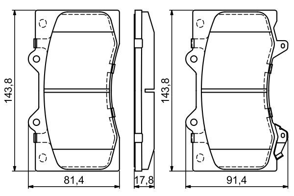 BOSCH 0986494693 Disc Brake Pad Set Front Low-Metallic Fits Nissan Patrol