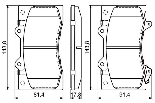 BOSCH 0986494693 Disc Brake Pad Set Front Low-Metallic Fits Nissan Patrol